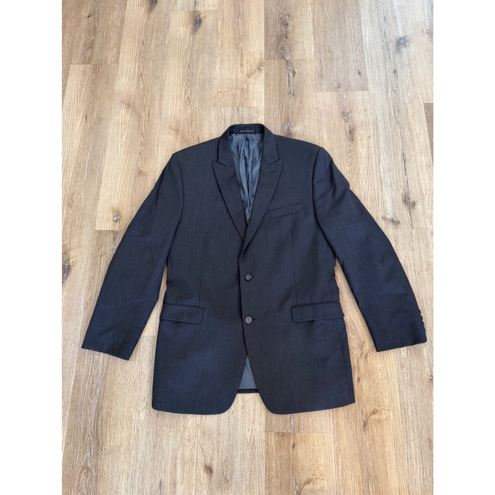 Calvin Klein Old Money Blazer Mens 43L Charcoal Grey 100% Wool Two Button Jacket